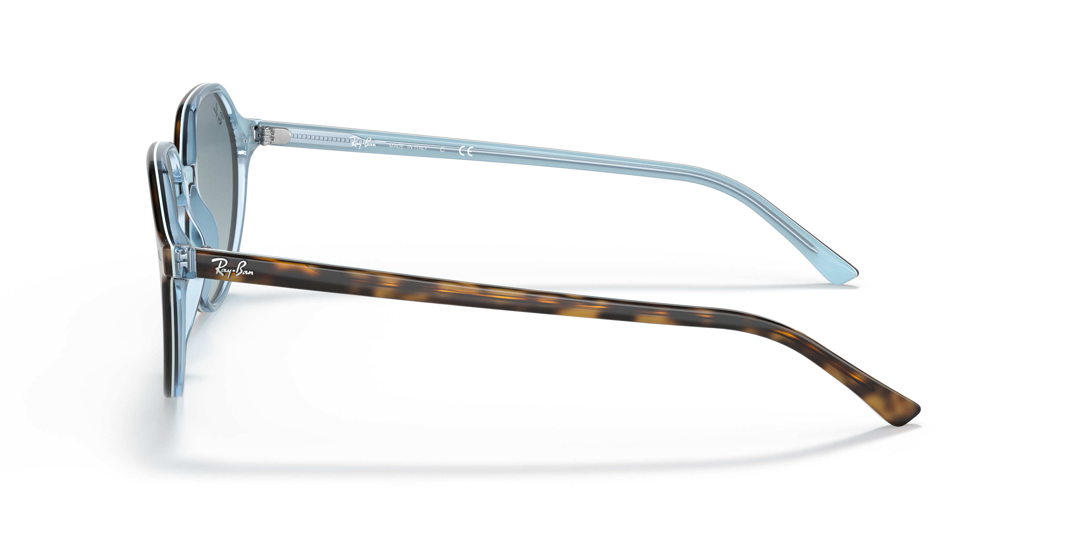 RB2195 Havana auf Hellblau AcetatSunglass Frames von B24, Seitenansicht