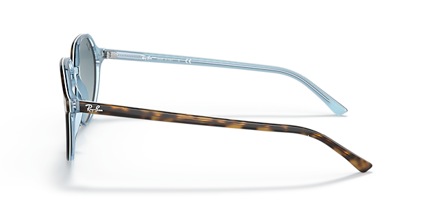 Thalia Havana op lichtblauw AcetaatSunglass Frames van B24, Zijaanzicht