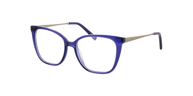 Joyce Kristal paars & matzilver AcetaatEyeglass Frames van B24, Hoekweergave