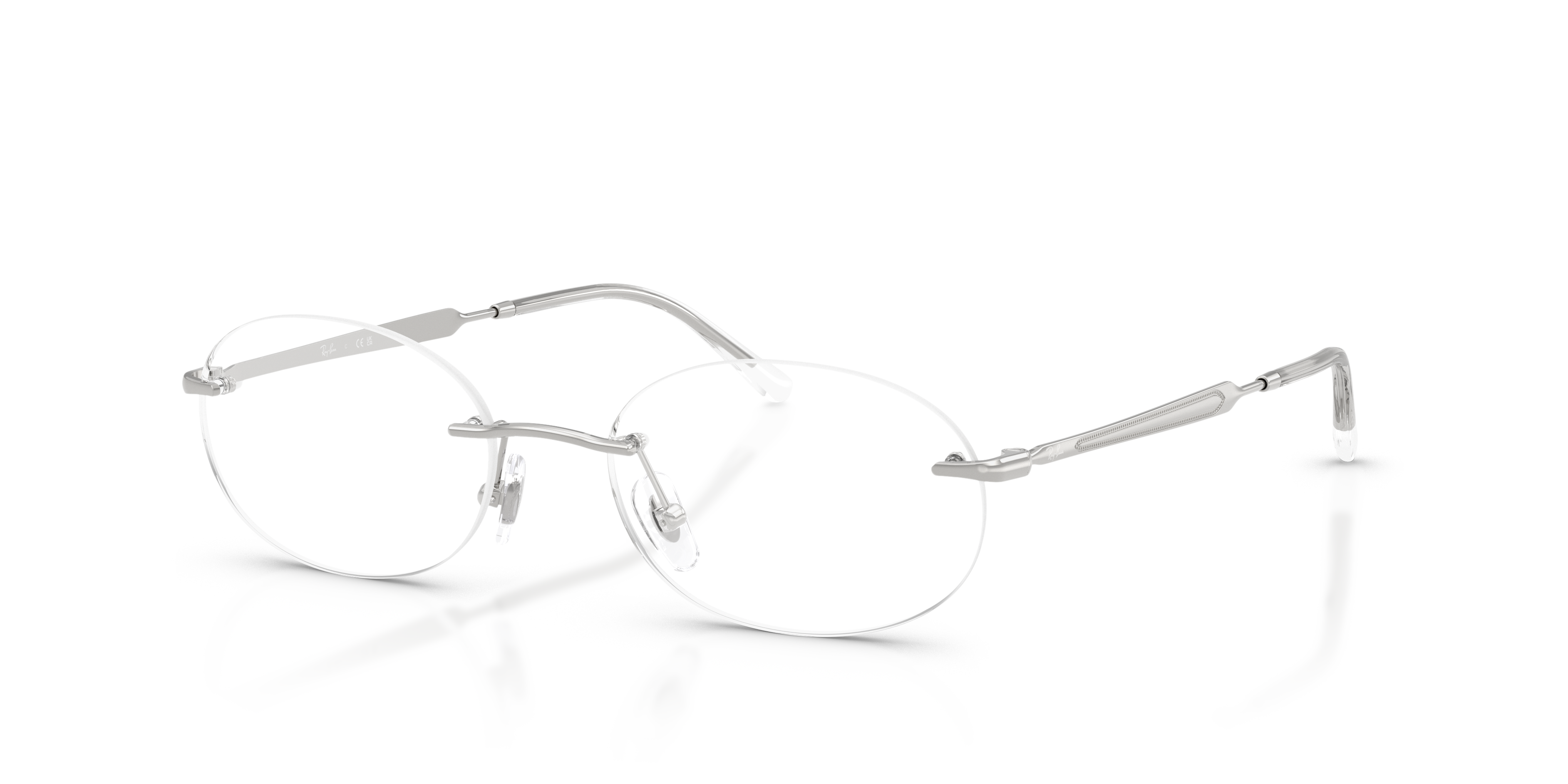 RB3767V Silber MetallEyeglass Frames von B24, Dreiviertelansicht
