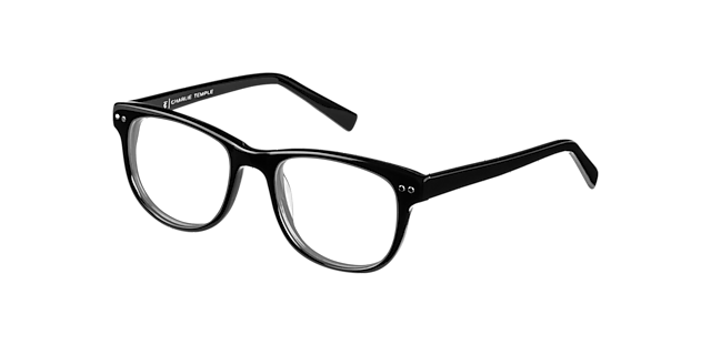 Lux Jet Black AcetatEyeglass Frames von B24, Dreiviertelansicht