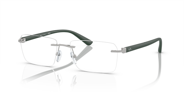 AX1064 Matte Silver MetallEyeglass Frames von B24, Dreiviertelansicht