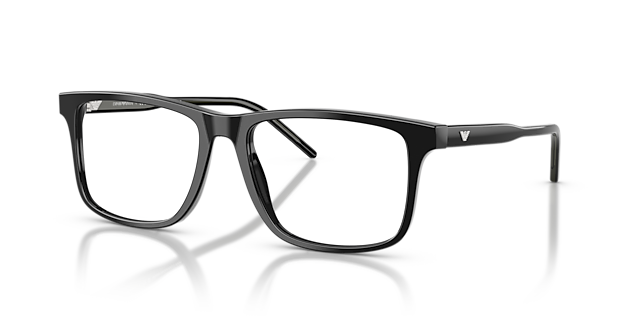 EA3257 Schwarz glänzend AcetatEyeglass Frames von B24, Dreiviertelansicht