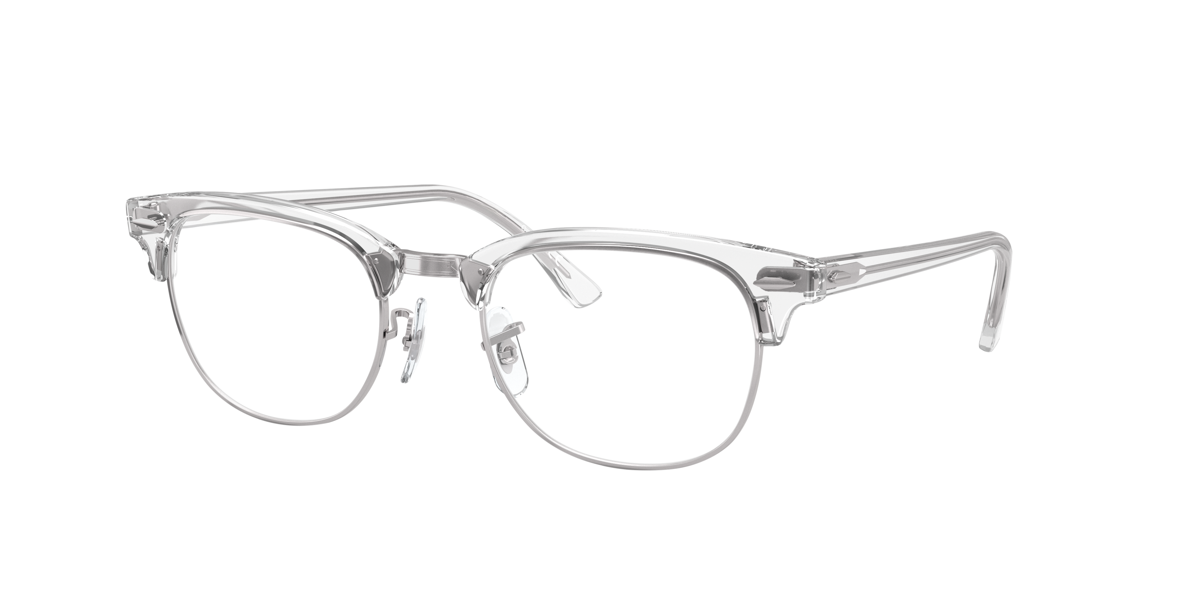 RB5154 Weiß transparent AcetatEyeglass Frames von B24, Dreiviertelansicht