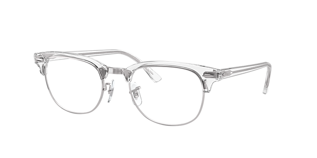 RB5154 Weiß transparent AcetatEyeglass Frames von B24, Dreiviertelansicht