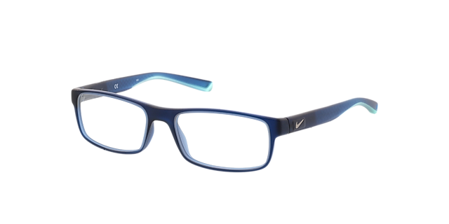 Nike 7090 Blauw mat KunststofEyeglass Frames van B24, Hoekweergave