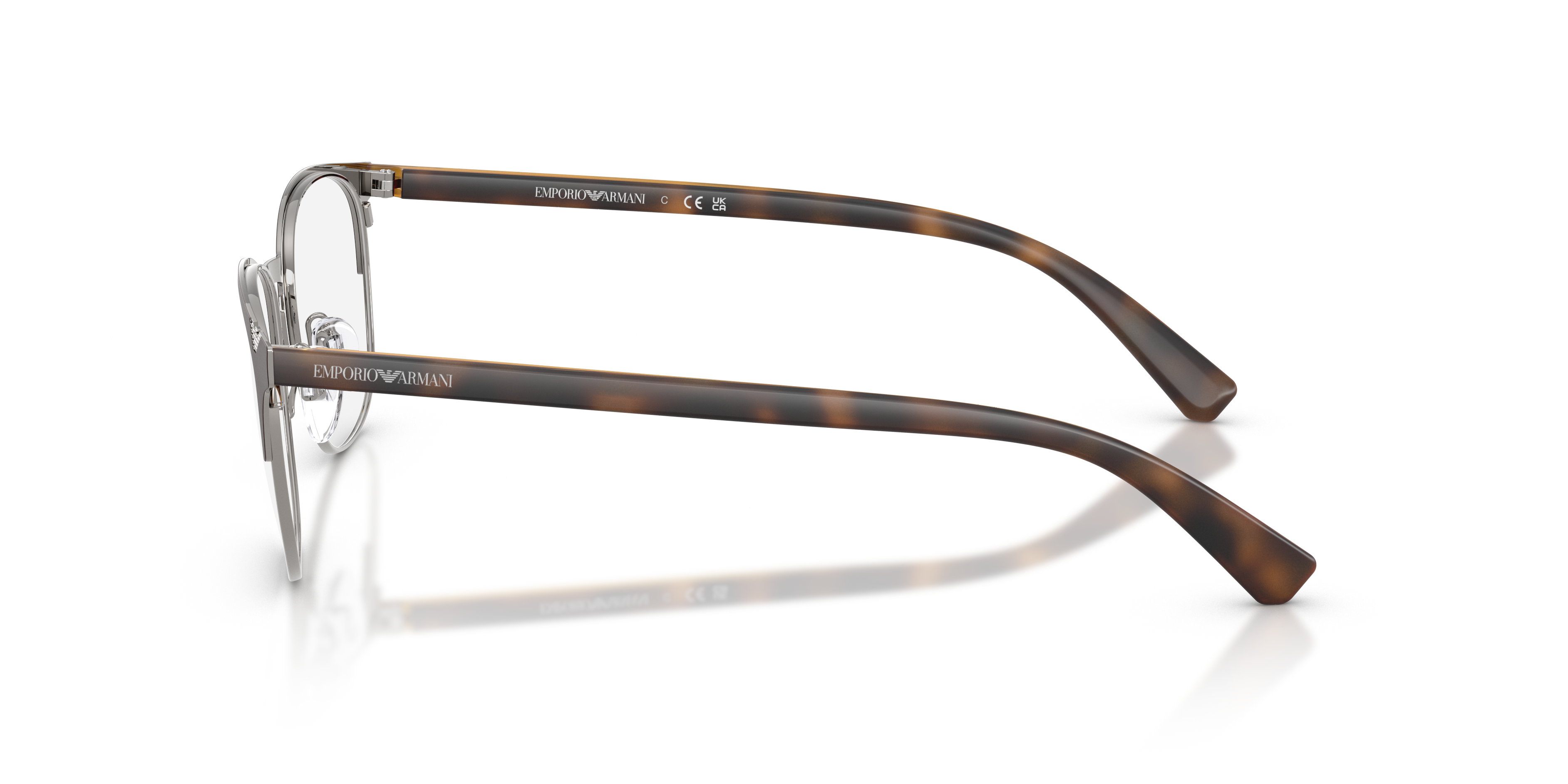 EA1059 Mattbraun & Gunmetal MetallEyeglass Frames von B24, Seitenansicht
