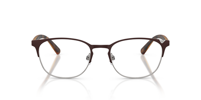 EA1059 Matbruin en staalgrijs MetaalEyeglass Frames van B24, Vooraanzicht