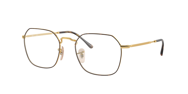 RB3694V Havana op goud MetaalEyeglass Frames van B24, Hoekweergave