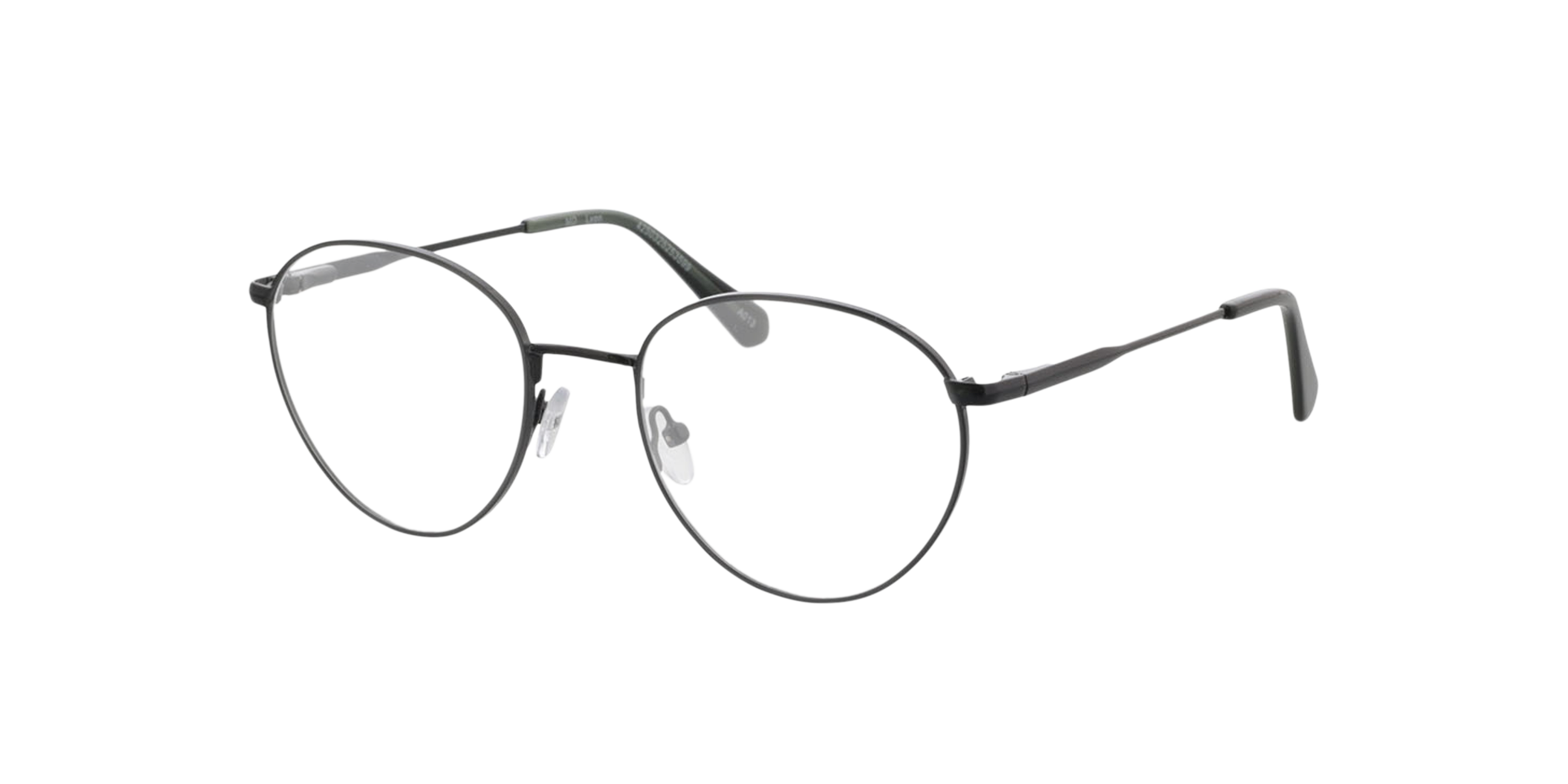 Lyon Groen  &  tweelaags kaki bruin MetaalEyeglass Frames van B24, Hoekweergave