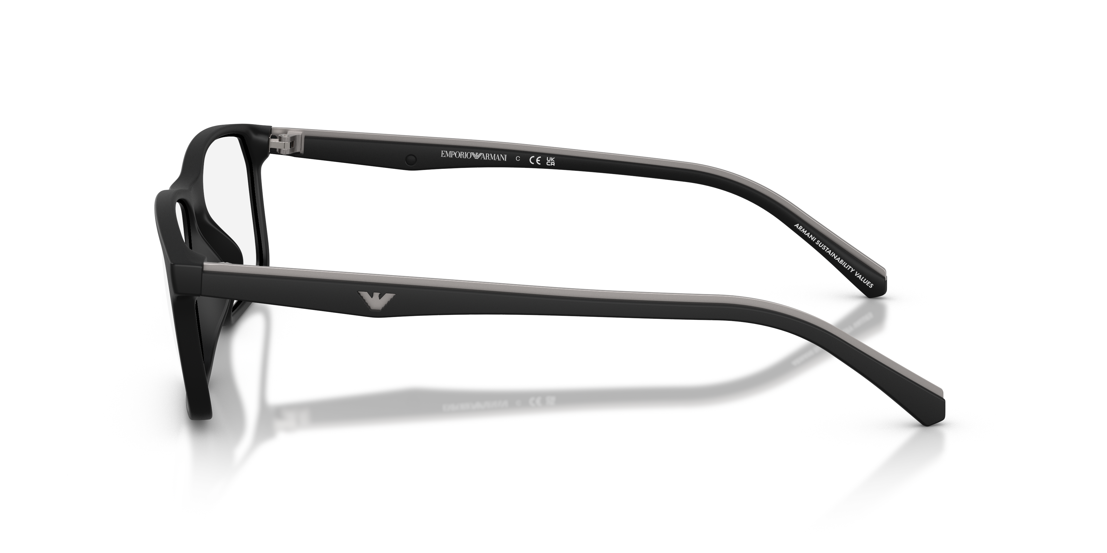 EA3266U Matzwart KunststofEyeglass Frames van B24, Zijaanzicht