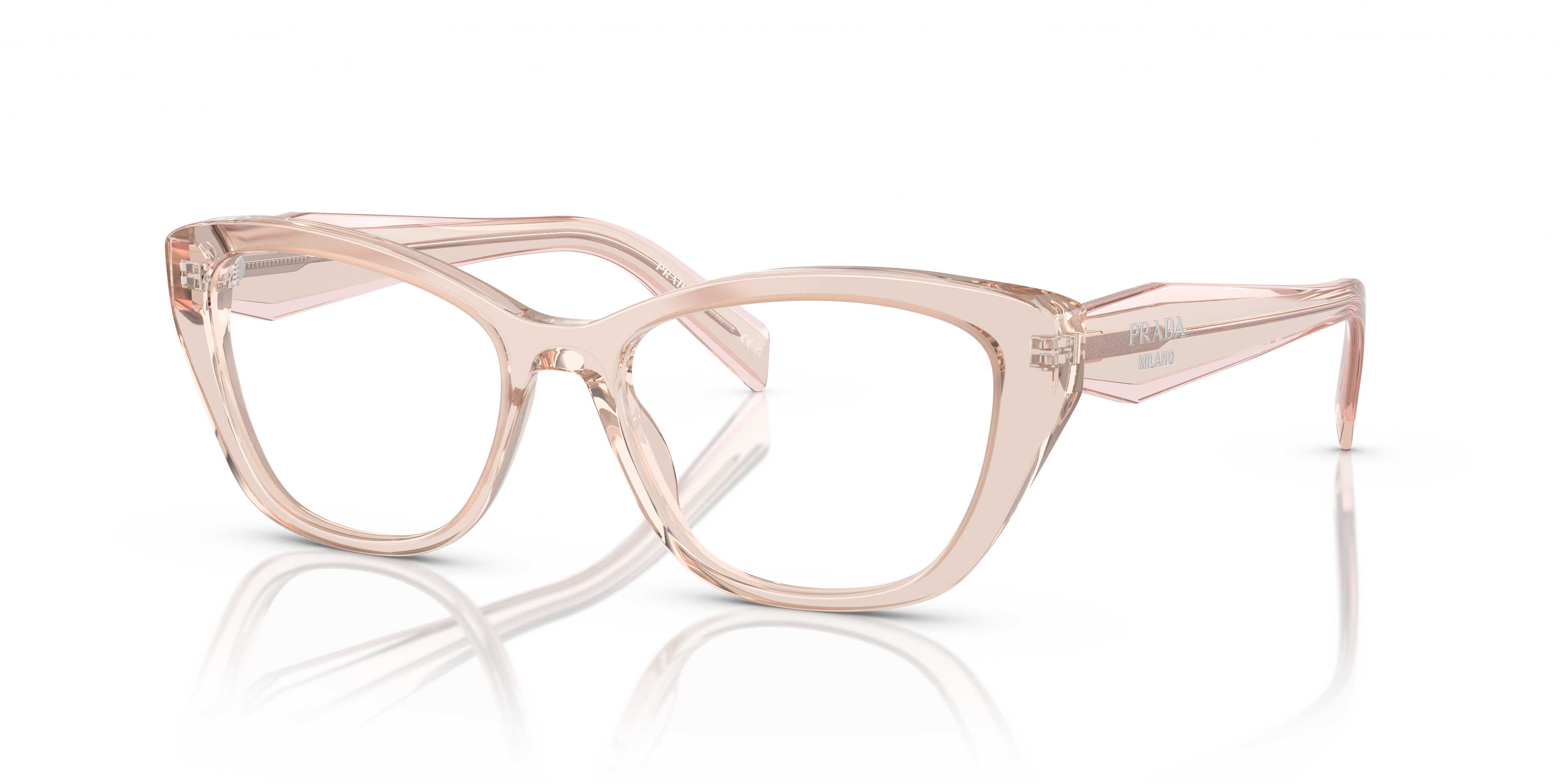 PR 19WV Crystal Geranium AcetatEyeglass Frames von B24, Dreiviertelansicht