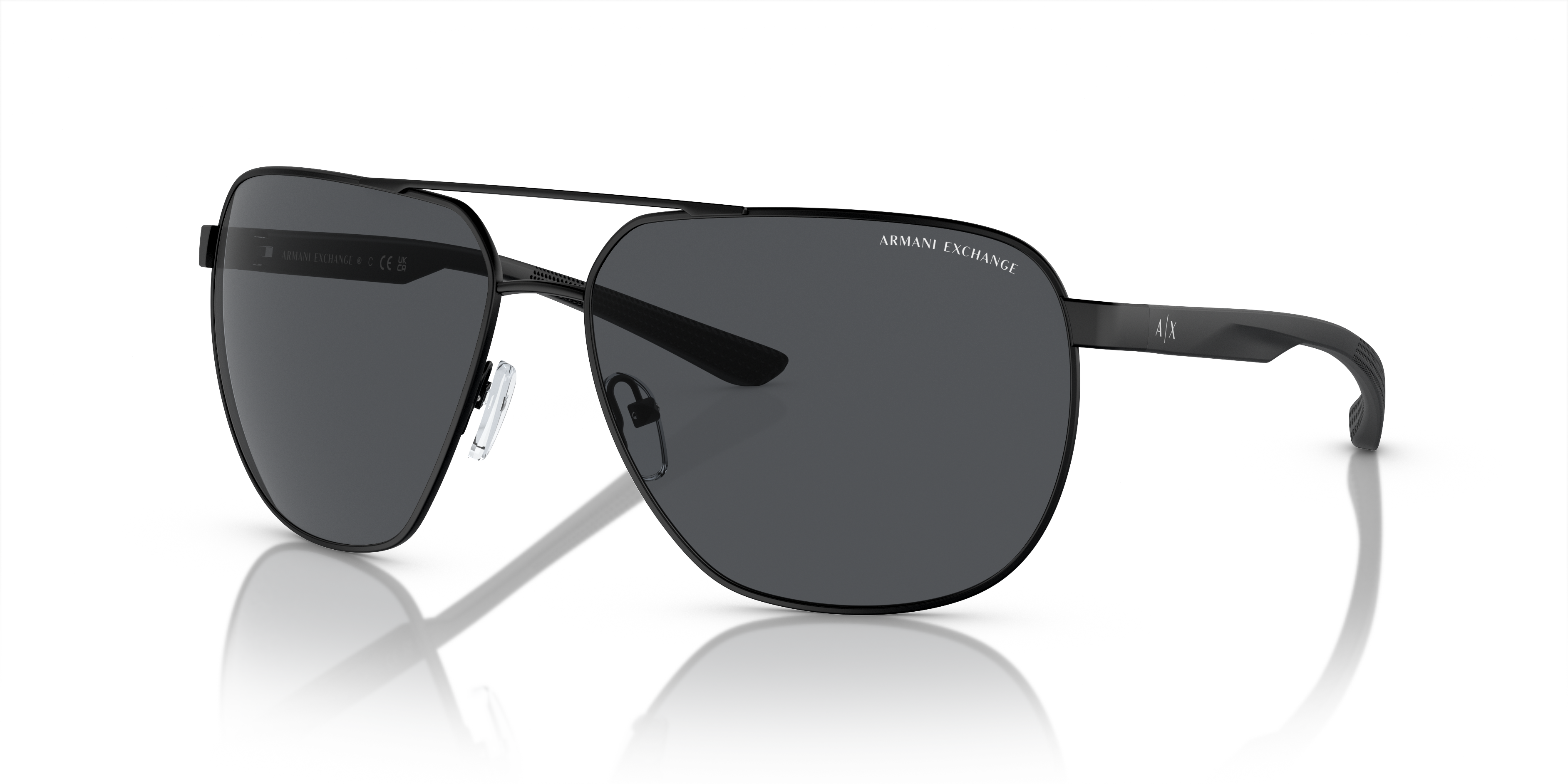 AX2047S Matt Schwarz MetallSunglass Frames von B24, Dreiviertelansicht