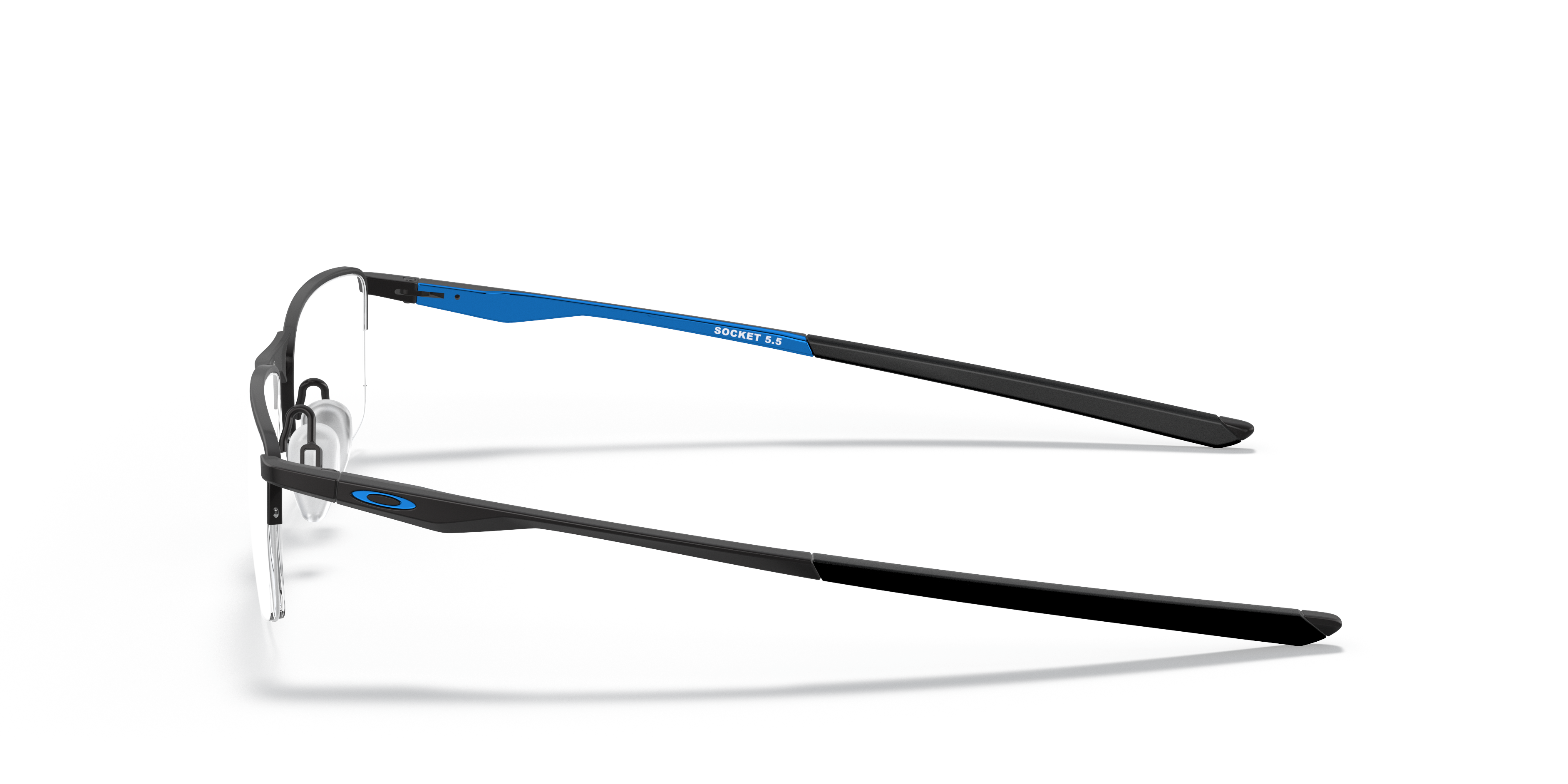 Socket 5.5 Cobalt Collection Satijnglans zwart MetaalEyeglass Frames van B24, Zijaanzicht