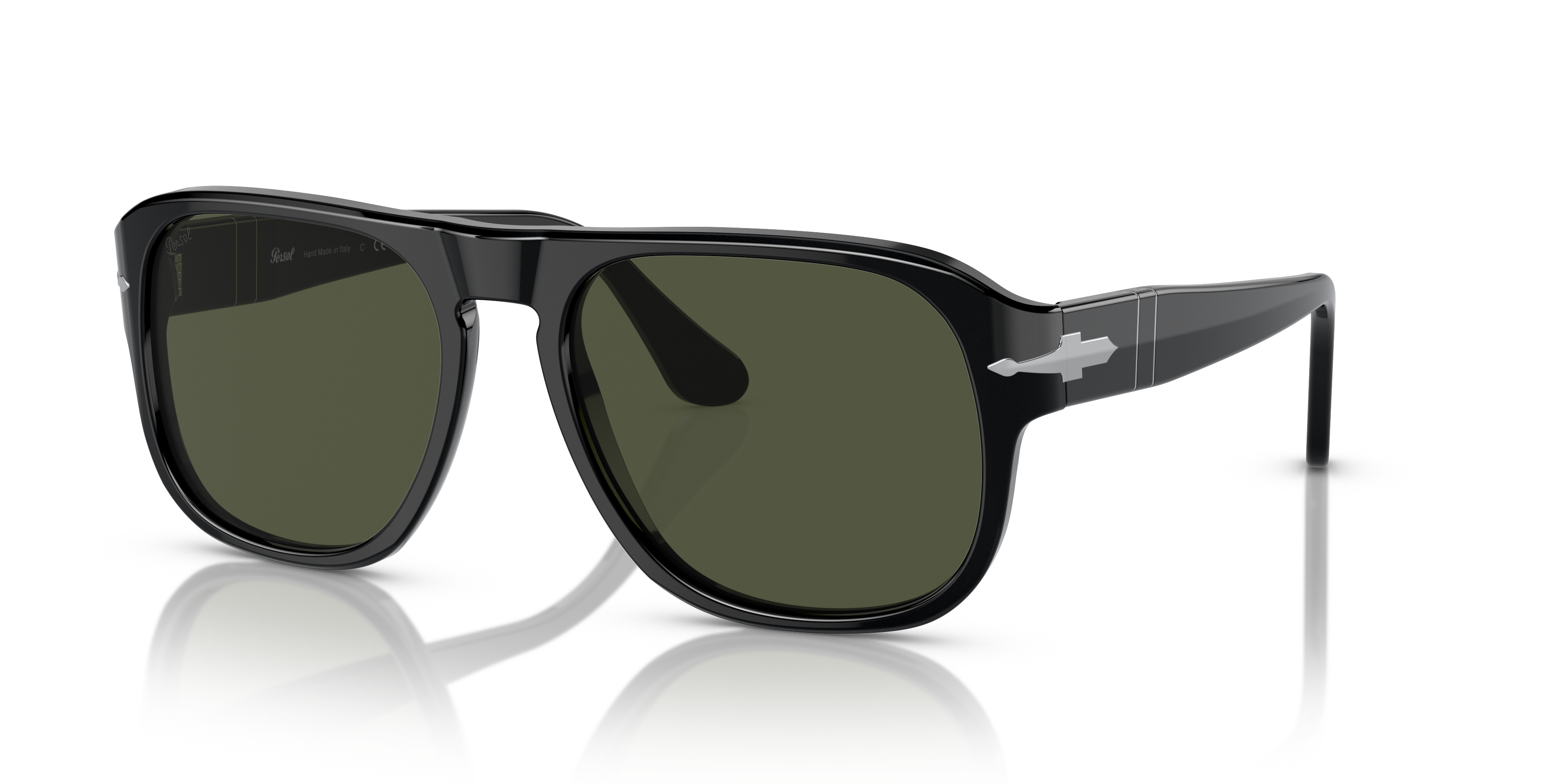 PO3310S Schwarz AcetatSunglass Frames von B24, Dreiviertelansicht