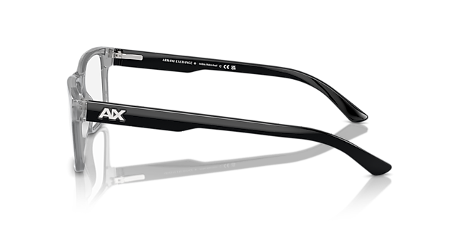 AX3016 Glanzend Transparant Grijs KunststofEyeglass Frames van B24, Zijaanzicht