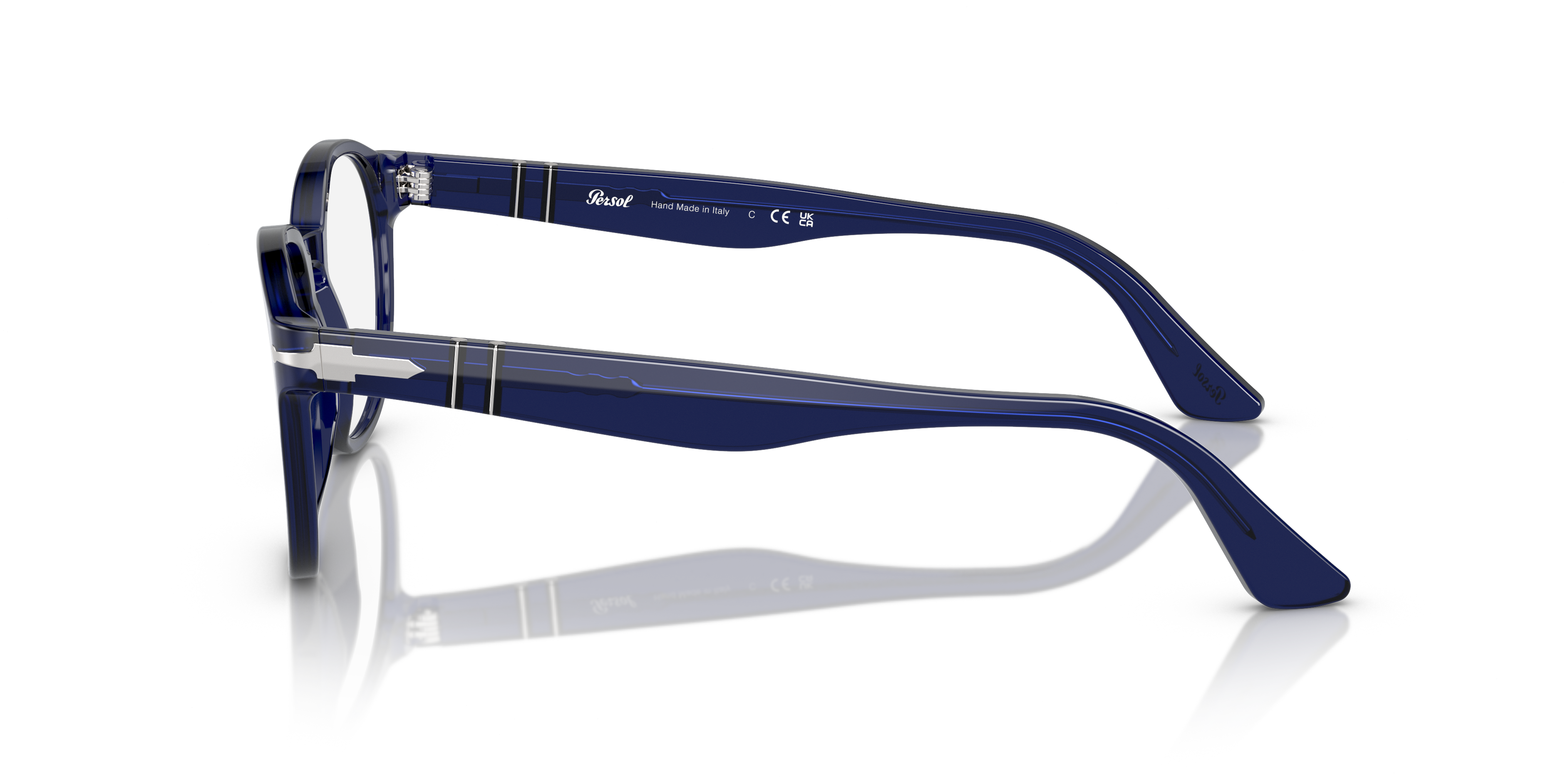 PO3284V Blauw AcetaatEyeglass Frames van B24, Zijaanzicht