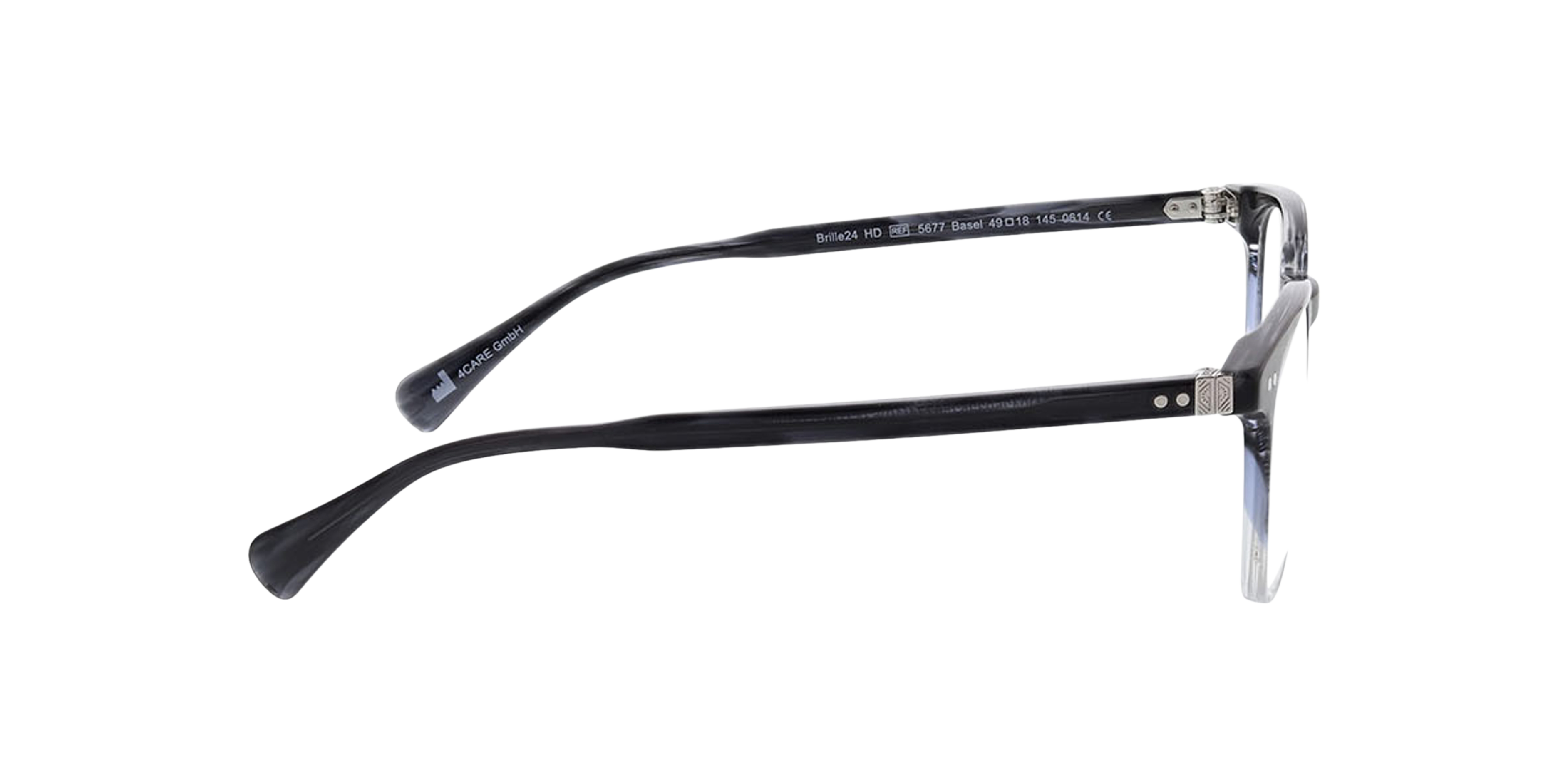 Basel Gradiënt blauw zwart AcetaatEyeglass Frames van B24, Zijaanzicht