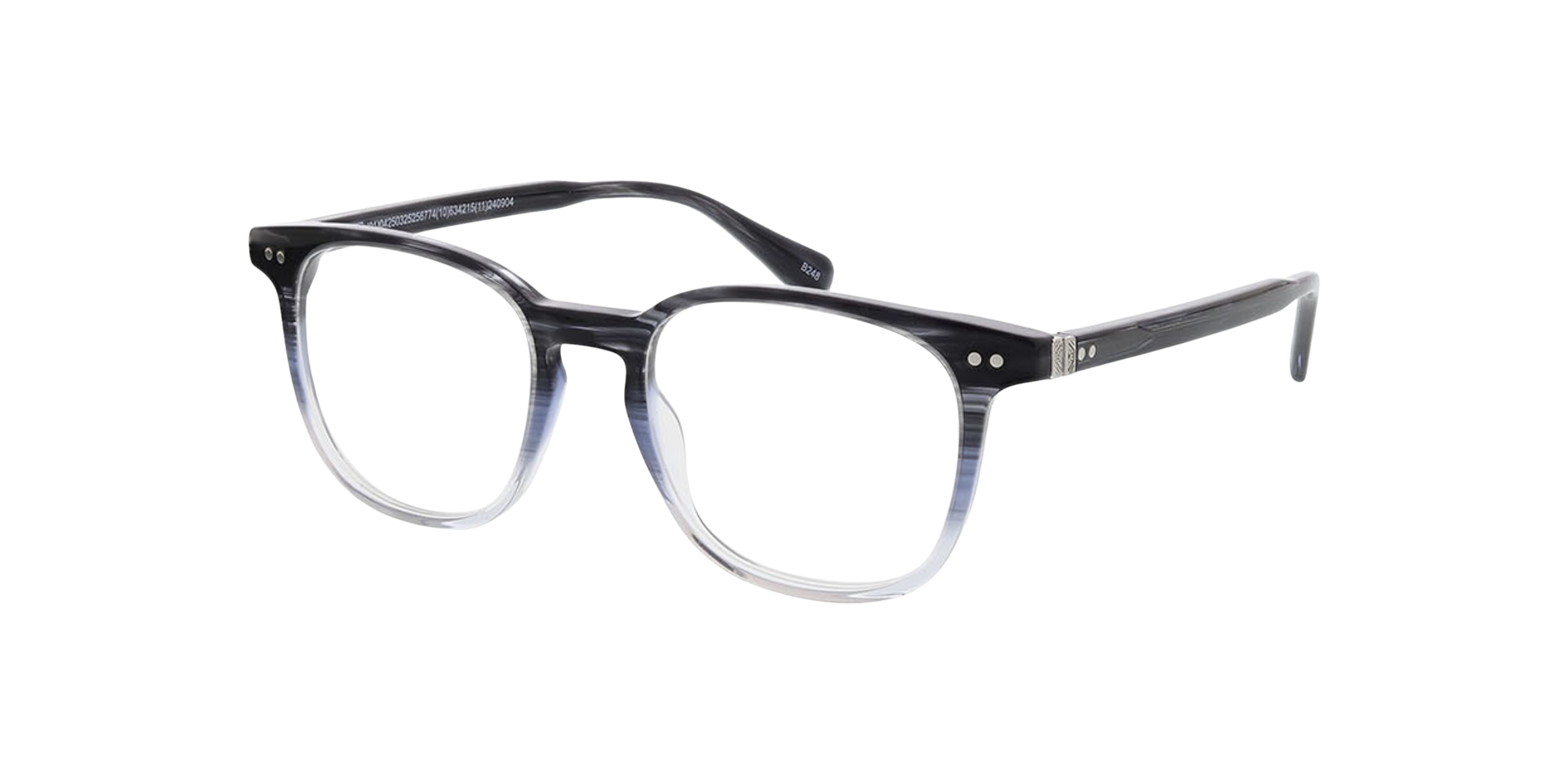 Basel Gradiënt blauw zwart AcetaatEyeglass Frames van B24, Hoekweergave