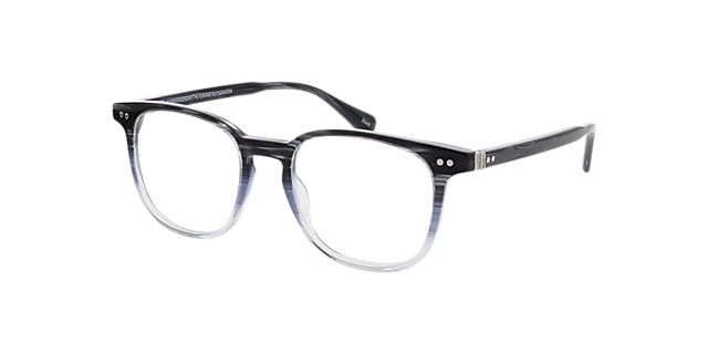 Basel Gradiënt blauw zwart AcetaatEyeglass Frames van B24, Hoekweergave