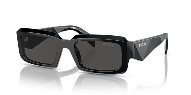 PR 27ZS Zwart AcetaatSunglass Frames van B24, Hoekweergave