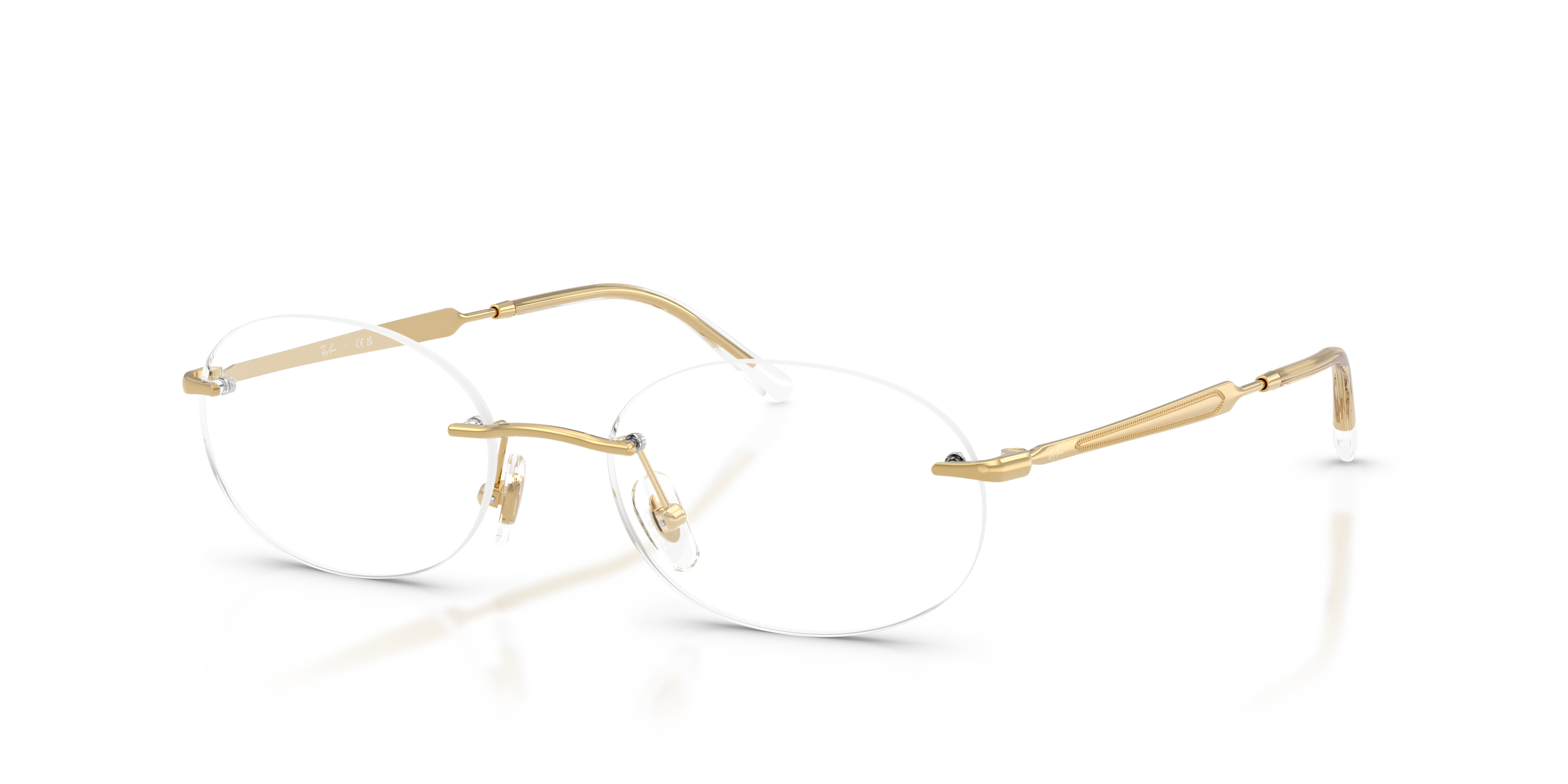 RB3767V Arista Gold MetallEyeglass Frames von B24, Dreiviertelansicht