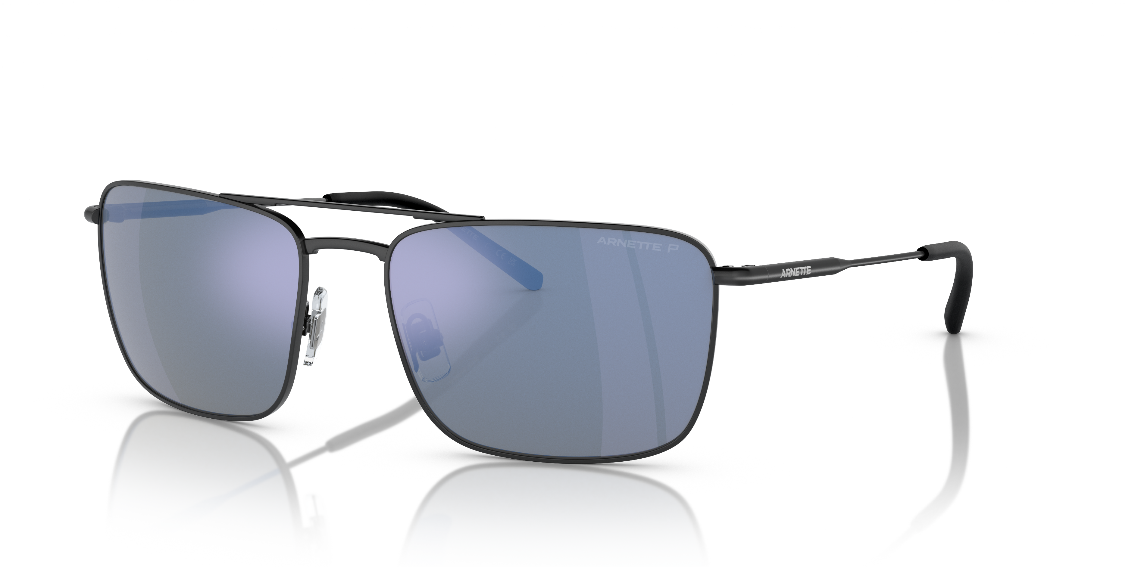 AN3088 Matzwart MetaalSunglass Frames van B24, Hoekweergave