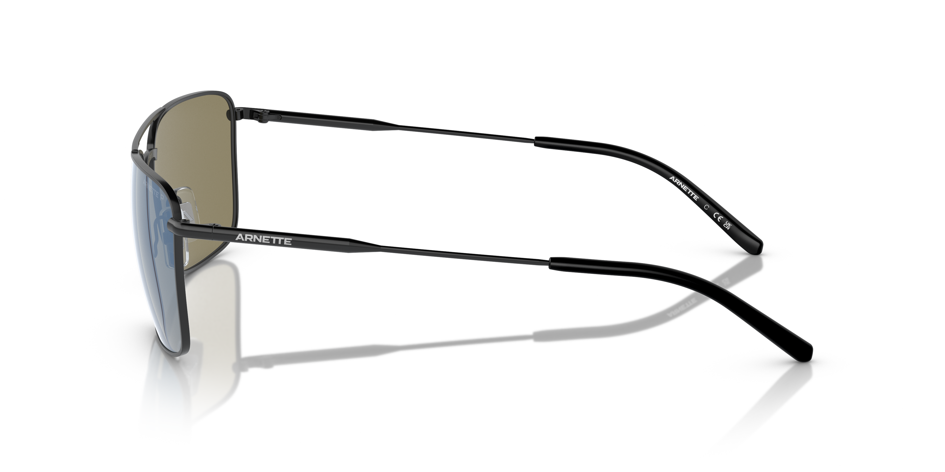 AN3088 Matzwart MetaalSunglass Frames van B24, Zijaanzicht