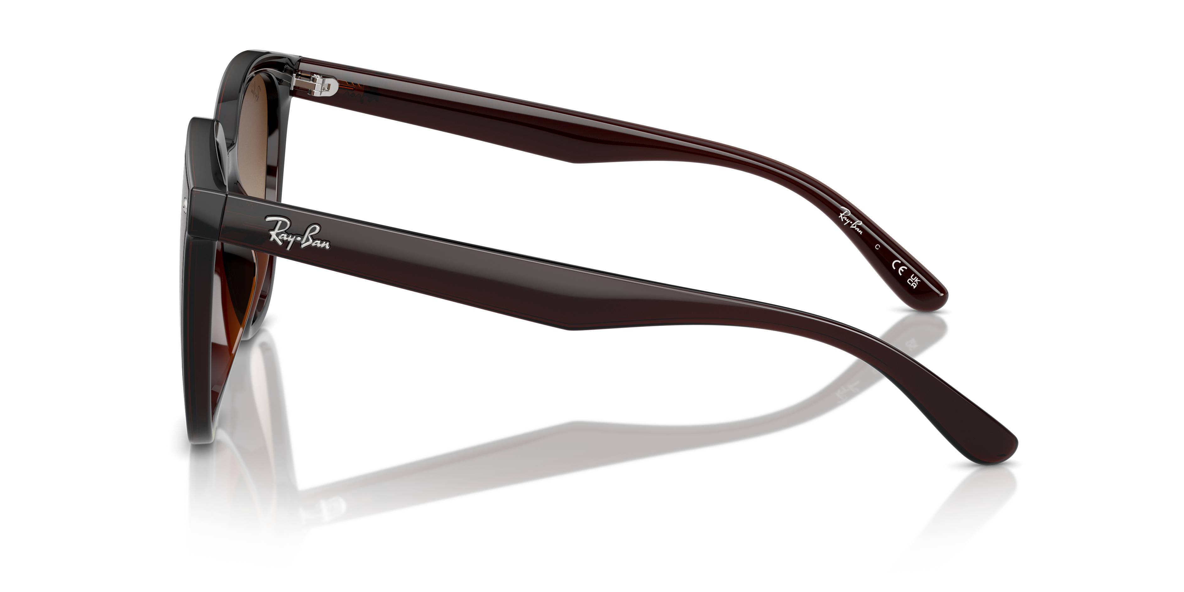 RB4423D Braun transparent KunststoffSunglass Frames von B24, Seitenansicht