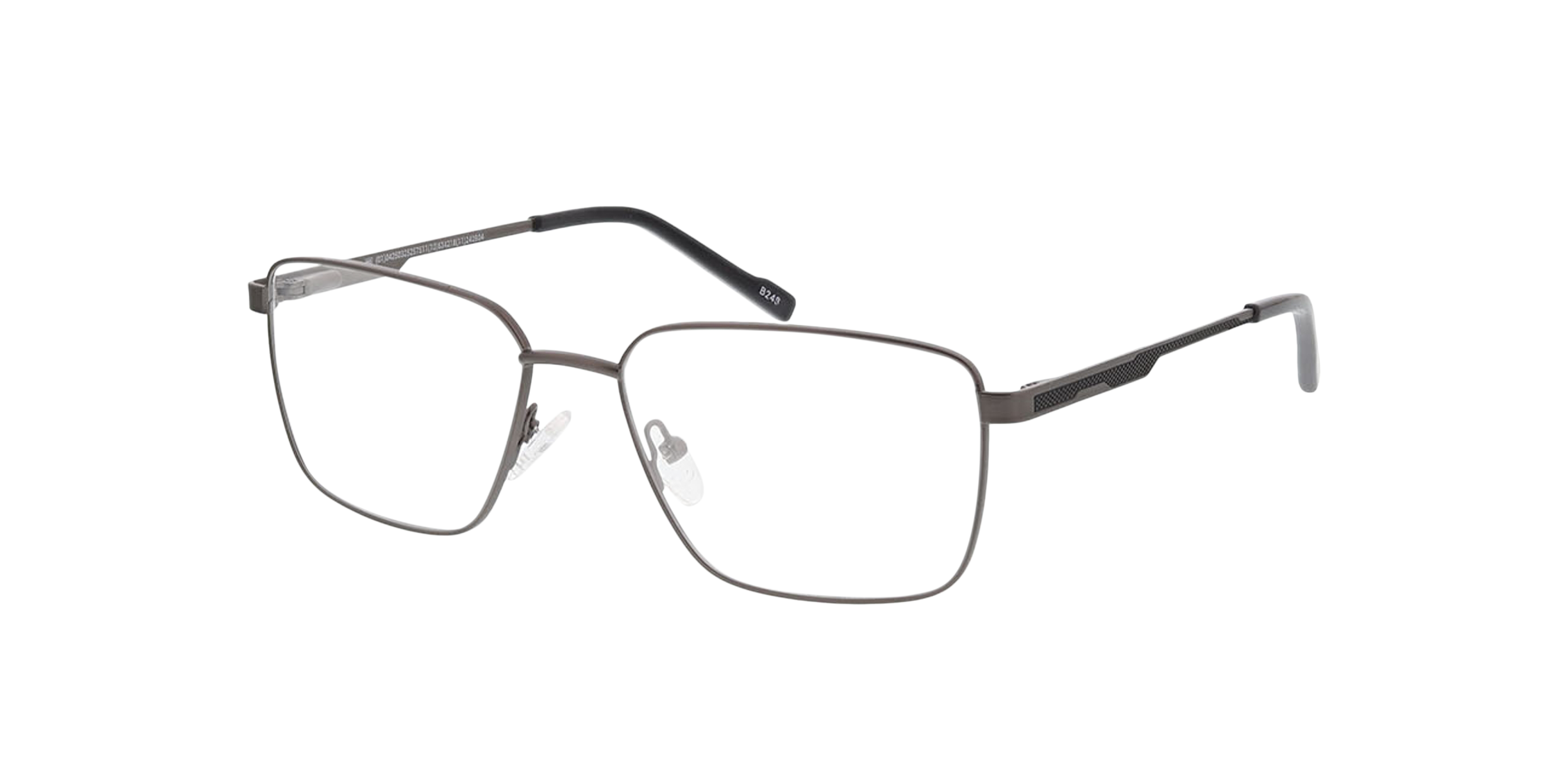 Derby Mat gunmetal MetaalEyeglass Frames van B24, Hoekweergave