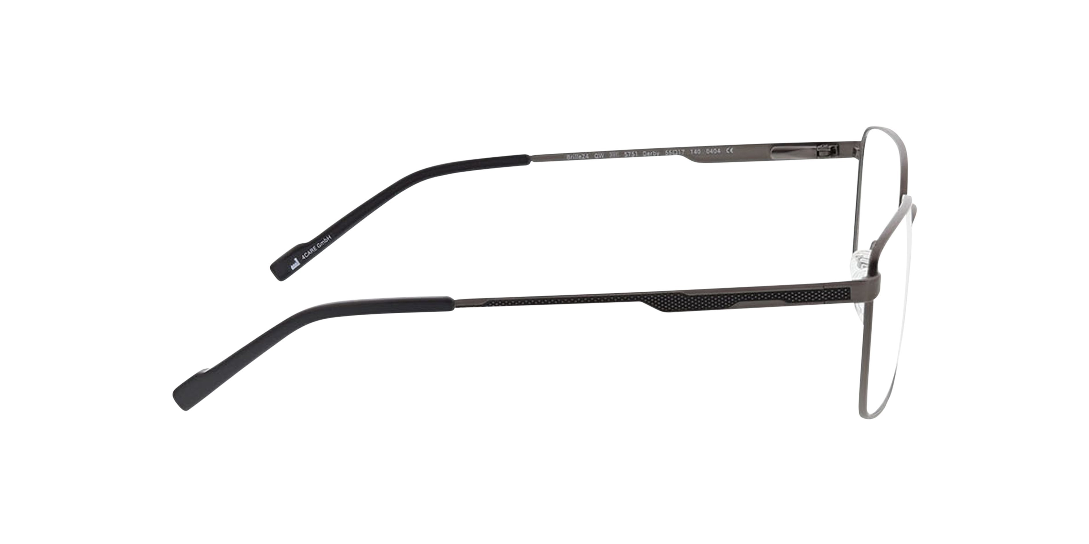 Derby Mat gunmetal MetaalEyeglass Frames van B24, Zijaanzicht