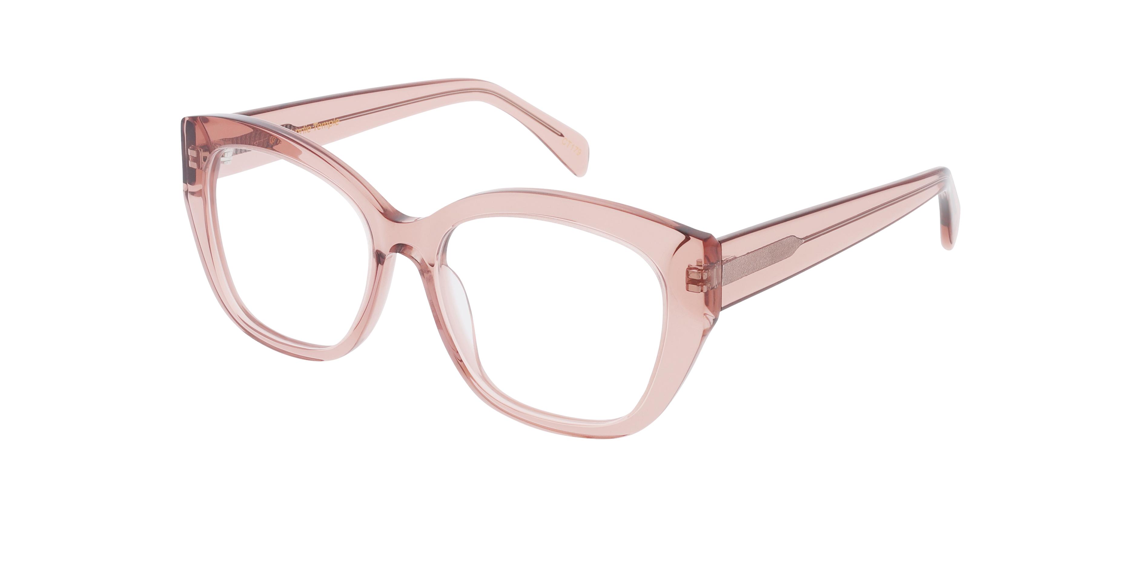 Kate CT Crystal Rosewood AcetatEyeglass Frames von B24, Dreiviertelansicht