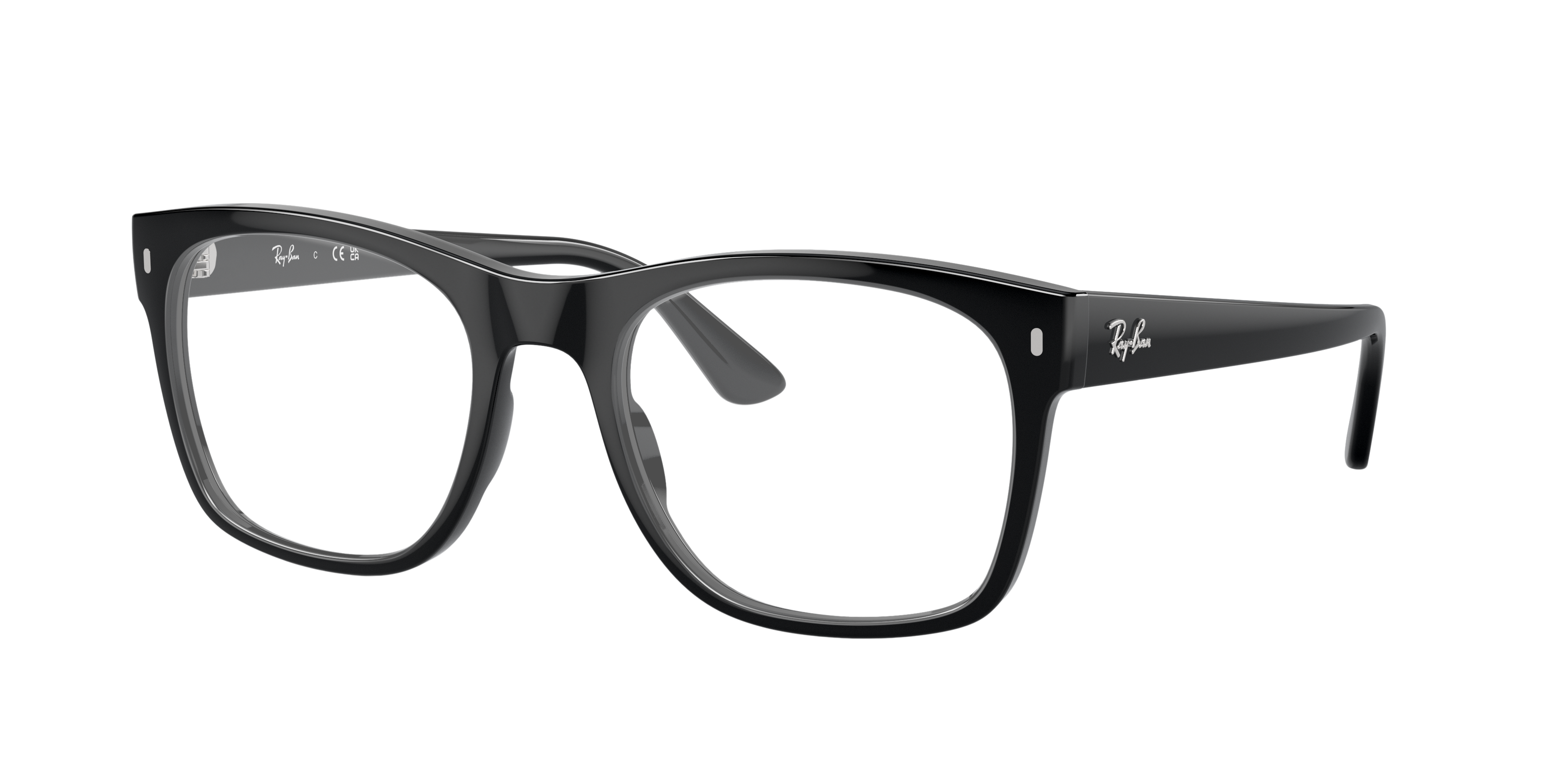 RB7228 Schwarz KunststoffEyeglass Frames von B24, Dreiviertelansicht