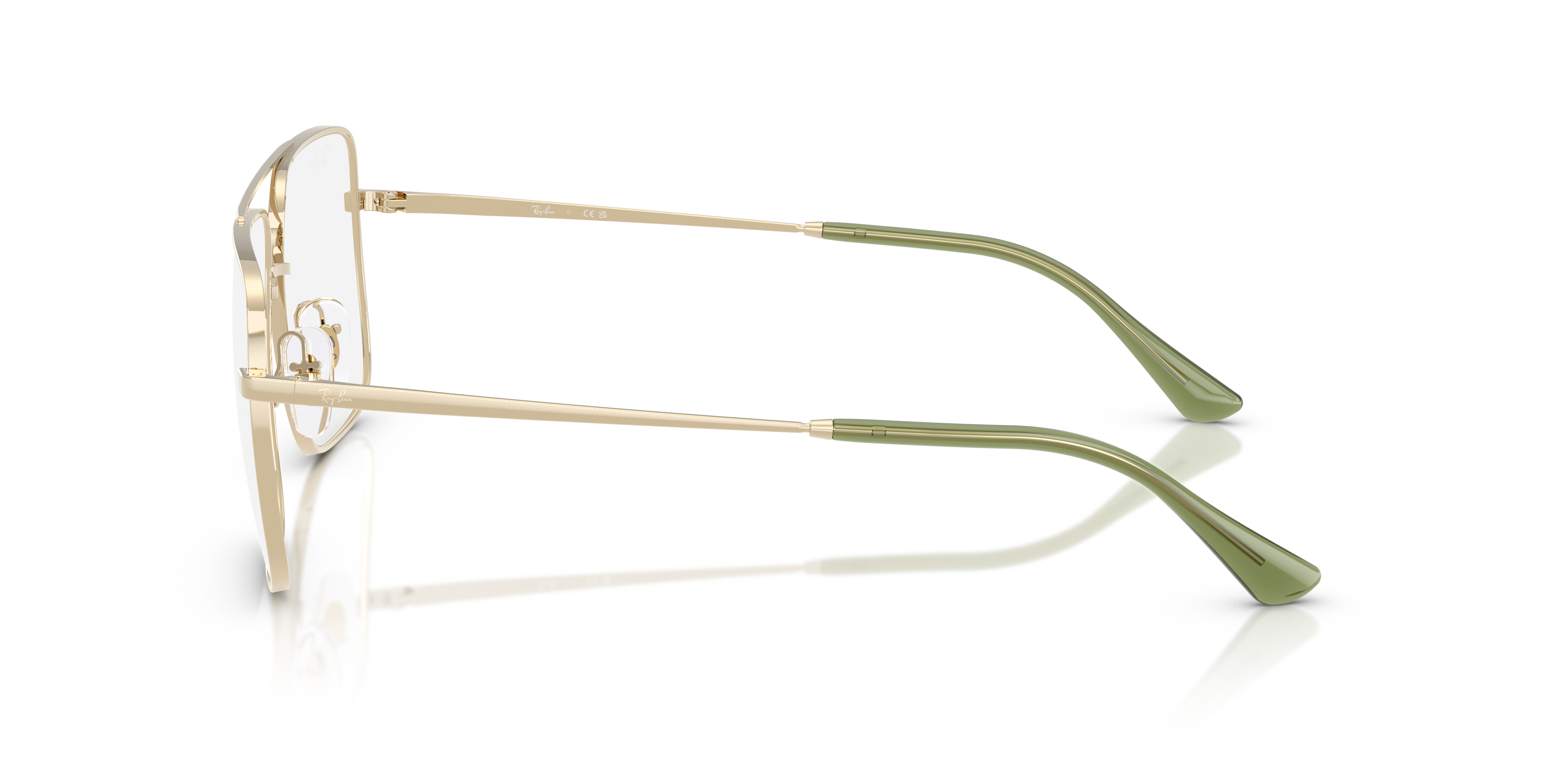 RB3758V Lichtgoud MetaalEyeglass Frames van B24, Zijaanzicht