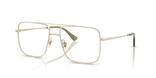 RB3758V Hellgold MetallEyeglass Frames von B24, Dreiviertelansicht