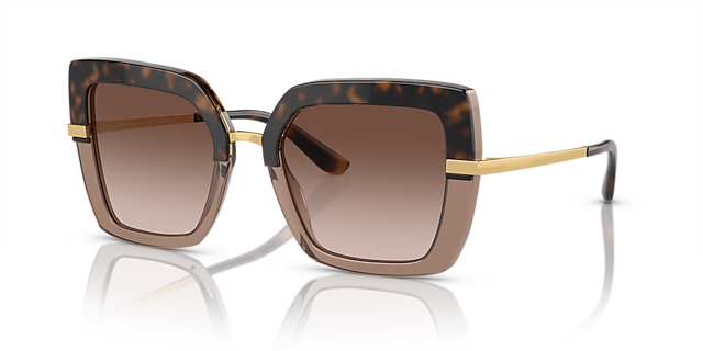 DG4373 Havana op transparant bruin AcetaatSunglass Frames van B24, Hoekweergave