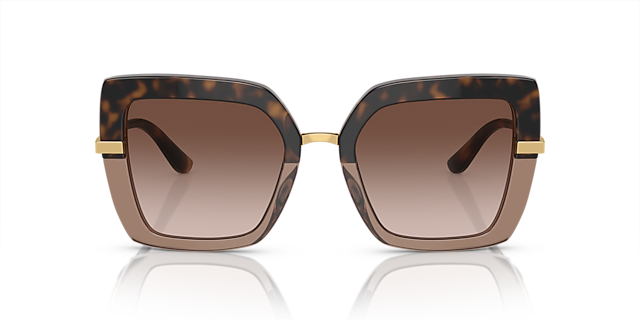 DG4373 Havana op transparant bruin AcetaatSunglass Frames van B24, Vooraanzicht