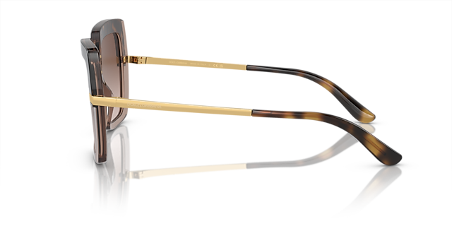 DG4373 Havana op transparant bruin AcetaatSunglass Frames van B24, Zijaanzicht