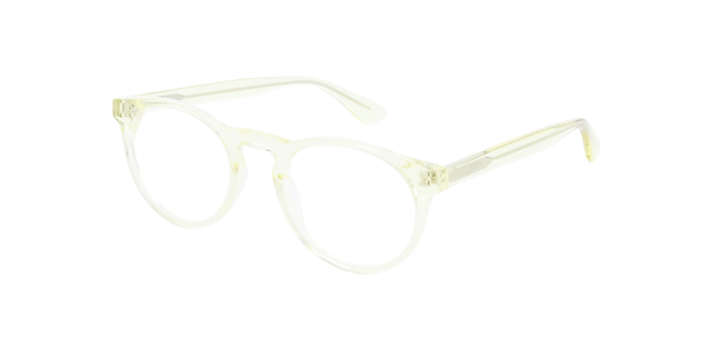 Steven S. Crystal Yellow AcetatEyeglass Frames von B24, Dreiviertelansicht