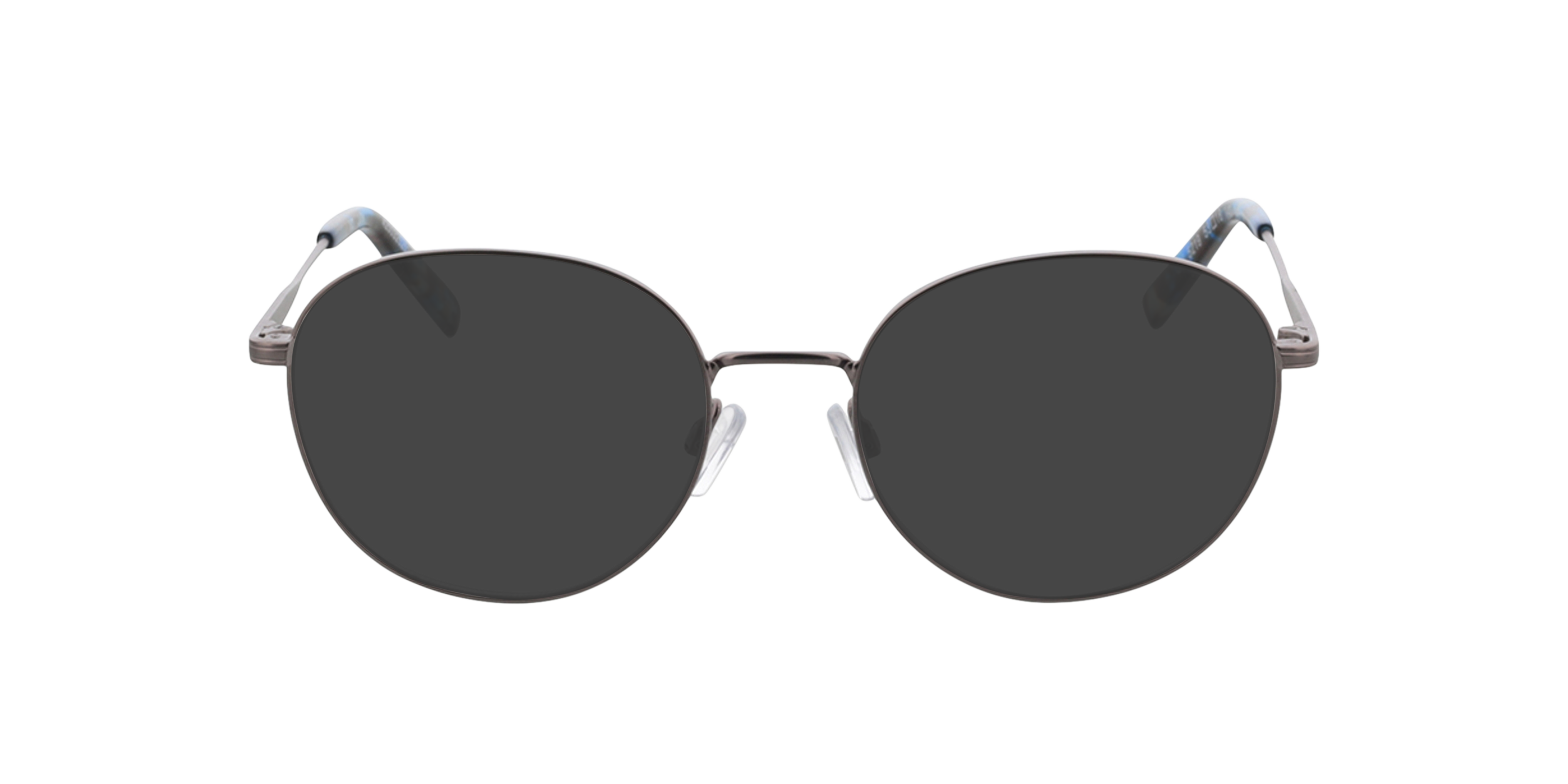 Julia Satin Light Gun  &  Blue Havana MetallEyeglass Frames von B24, mit getönten Gläsern