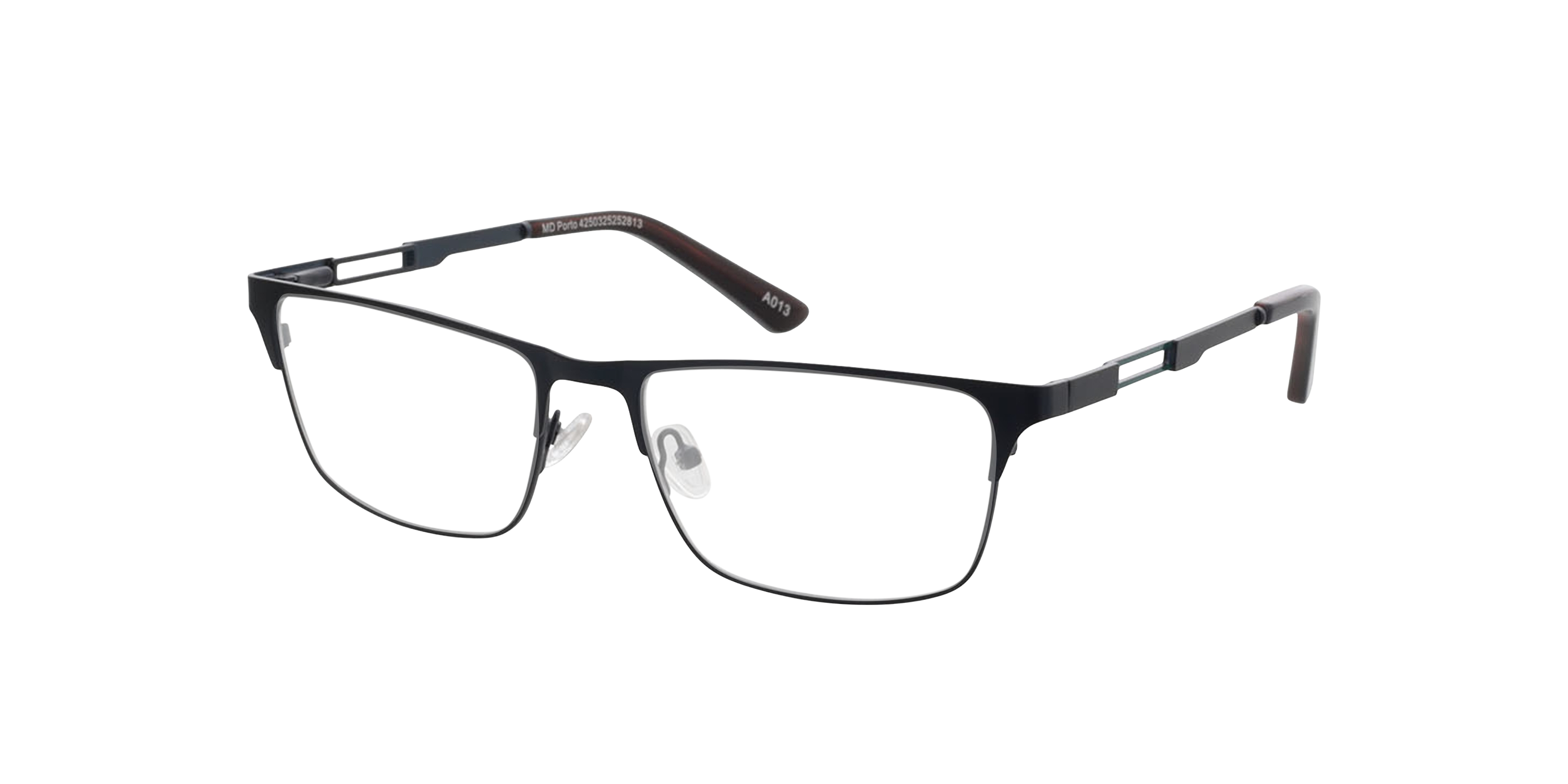 Porto Blue  &  Brown  &  Havana MetallEyeglass Frames von B24, Dreiviertelansicht