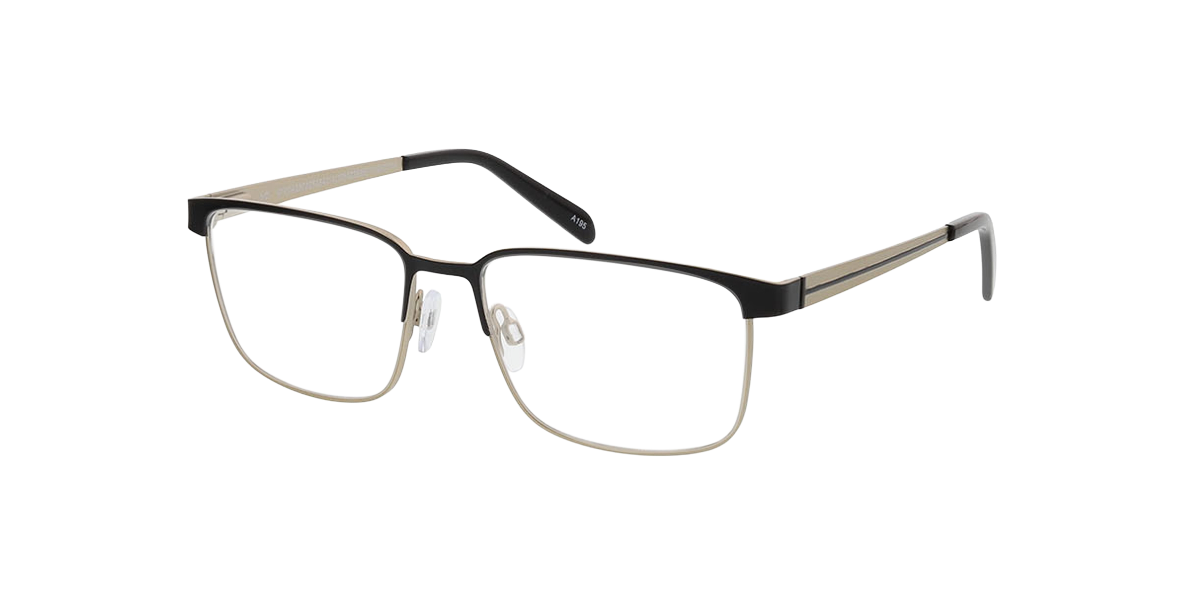 Jerry Black  &  Matt Silver MetallEyeglass Frames von B24, Dreiviertelansicht