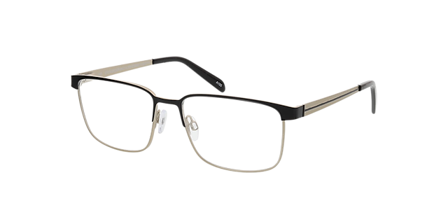 Jerry Black & Matt Silver MetallEyeglass Frames von B24, Dreiviertelansicht