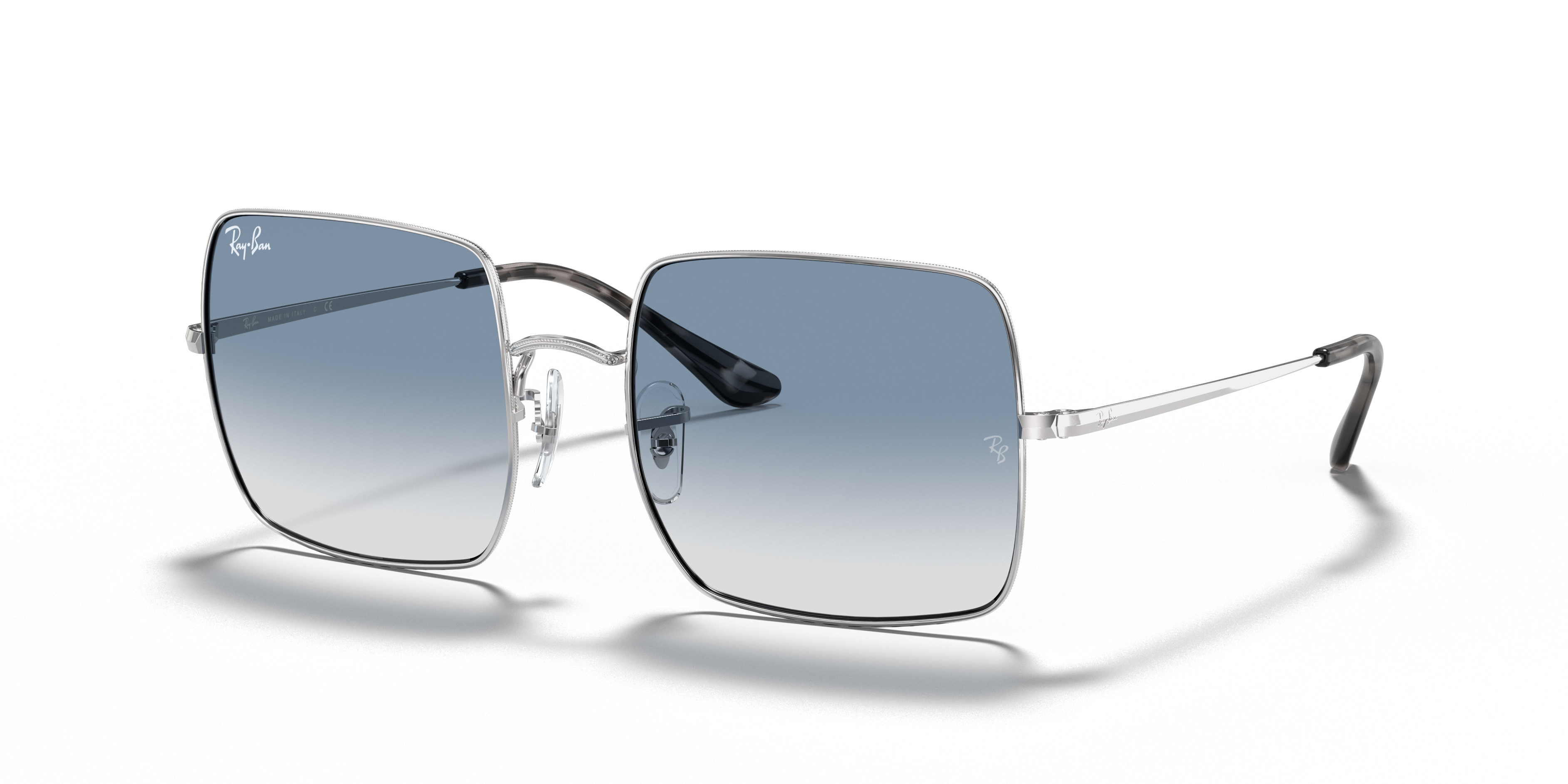 RB1971 Silber MetallSunglass Frames von B24, Dreiviertelansicht