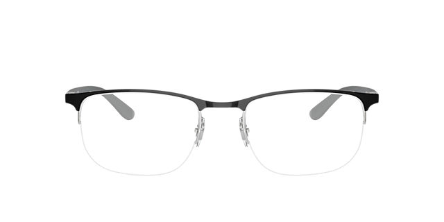 RB6513 Zwart op zilver MetaalEyeglass Frames van B24, Vooraanzicht