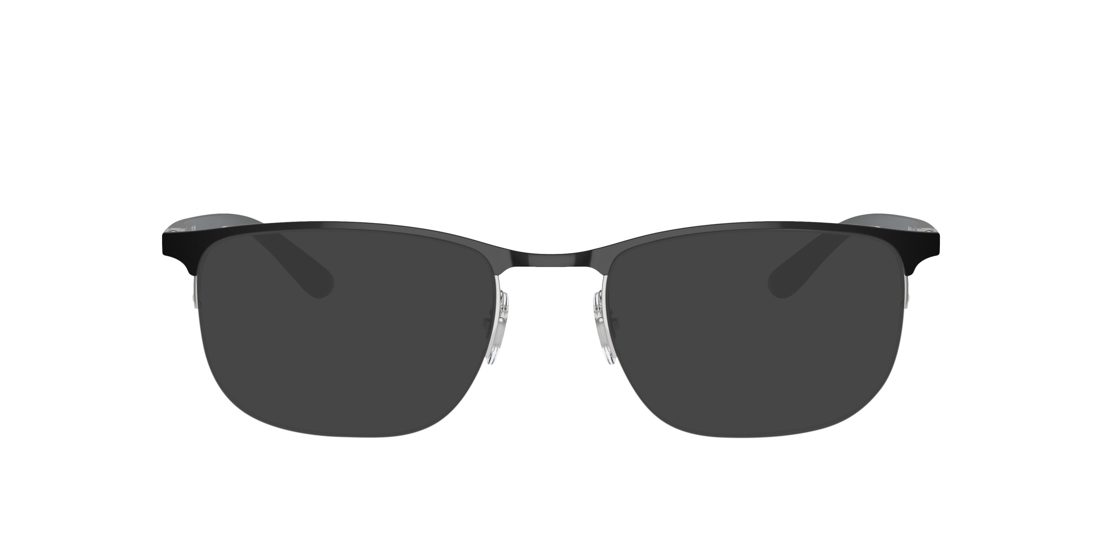 RB6513 Schwarz auf Silber MetallEyeglass Frames von B24, mit getönten Gläsern