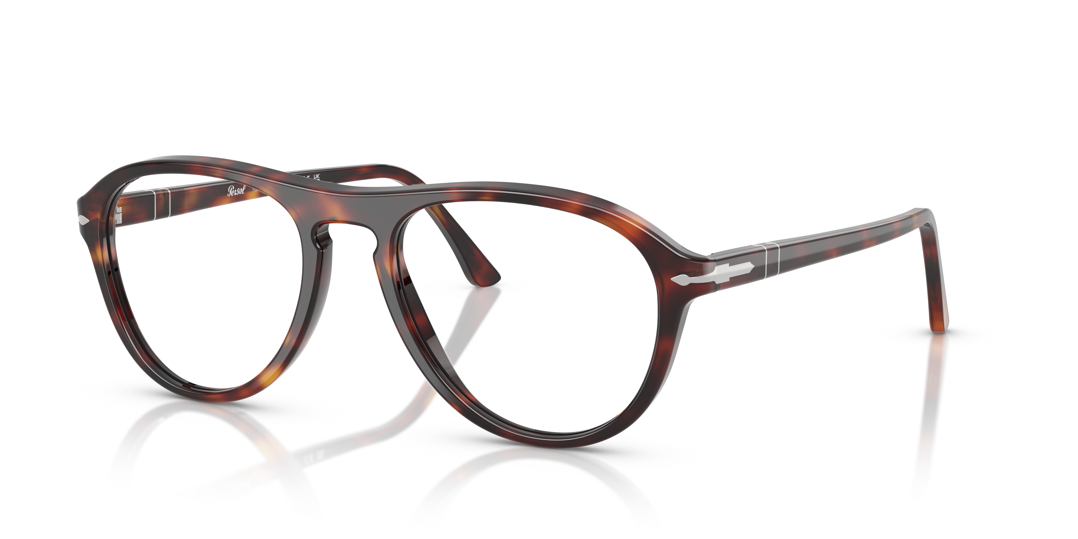 PO3371V Havana AcetatEyeglass Frames von B24, Dreiviertelansicht