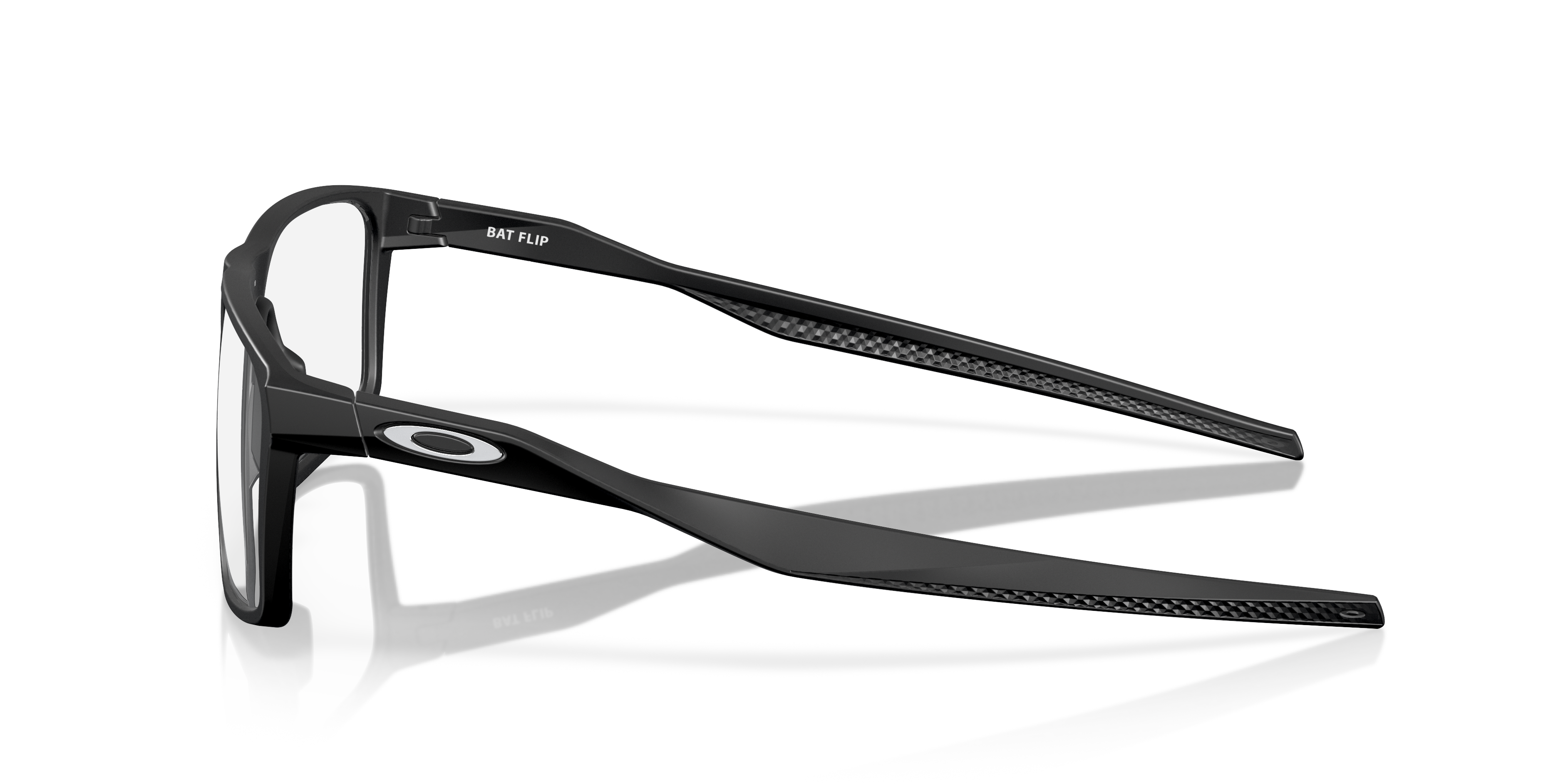 Bat Flip Satijnglans zwart KunststofEyeglass Frames van B24, Zijaanzicht