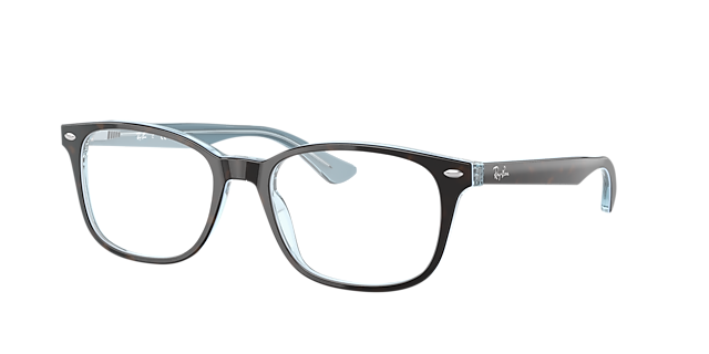 RB5375 Havana auf Hellblau AcetatEyeglass Frames von B24, Dreiviertelansicht