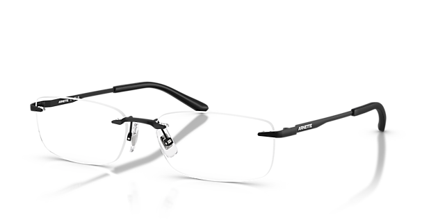 AN6150 Matzwart MetaalEyeglass Frames van B24, Hoekweergave